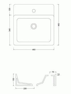 LAVABO DA APPOGGIO 46X46